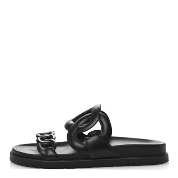 HERMES Nappa Extra Sandals 35.5 Black