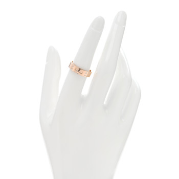 HERMES 18K Rose Gold Diamond PM Kelly Ring 54 7
