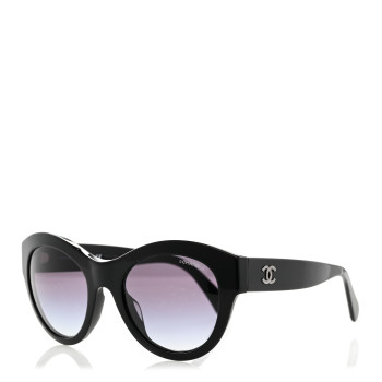 CHANEL Acetate Butterfly Sunglasses 5371 Black