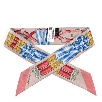 HERMES Silk Jumping Twilly Beige Rose Vieux Rose