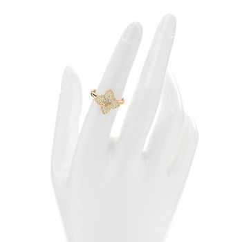 ROBERTO COIN 18K Yellow Gold Diamond Small Venetian Princess Flower Ring