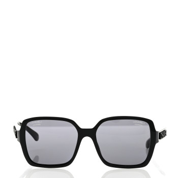CHANEL Acetate Polarized Square Sunglasses 5408 Black