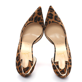 CHRISTIAN LOUBOUTIN Veau Velours Kitty Iriza 100 Pumps 37.5 Leo