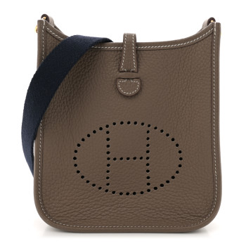 HERMES Taurillon Clemence Evelyne TPM Etoupe