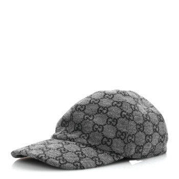 GUCCI Covered Wool GG Monogram Baseball Hat L Grey Dark Grey