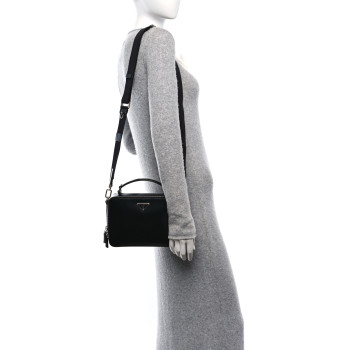 PRADA Spazzolato Medium Brique Crossbody Bag Black