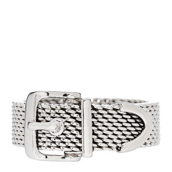 TIFFANY Sterling Silver Somerset Mesh Buckle Ring 50 5.5