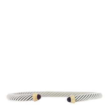 DAVID YURMAN Sterling Silver 14K Yellow Gold Amethyst 5mm Cable Classics Petite Color Bracelet