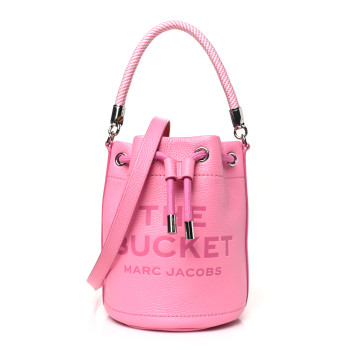 MARC JACOBS Grained Calfskin The Mini Bucket Bag Fluro Candy Pink
