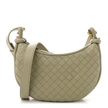 BOTTEGA VENETA Nappa Intrecciato Small Gemelli Multipocket Bag Travertine Muse