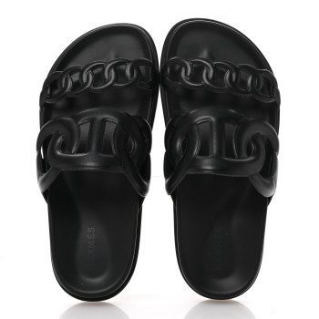 HERMES Nappa Extra Sandals 35.5 Black