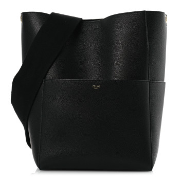 CELINE Soft Grained Calfskin Sangle Bucket Bag Black