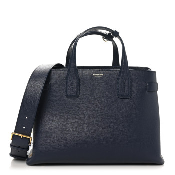 BURBERRY Derby Calfskin Vintage Check Medium Banner Tote Regency Blue