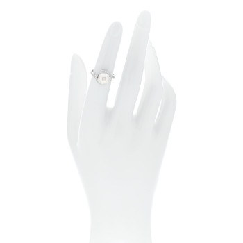MIKIMOTO Platinum Diamond Akoya Cultured Pearl 8mm Ring 49 5