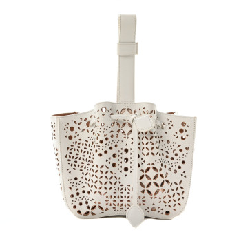 ALAIA Lux Calfskin Vienne Rose-Marie 19 Bag White