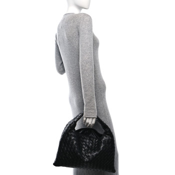 BOTTEGA VENETA Nappa Intrecciato Small Hop Black