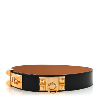 HERMES Box 50mm Collier De Chien CDC Belt 80 32 Black