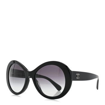 CHANEL Oval CC Sunglasses 5372-A Black