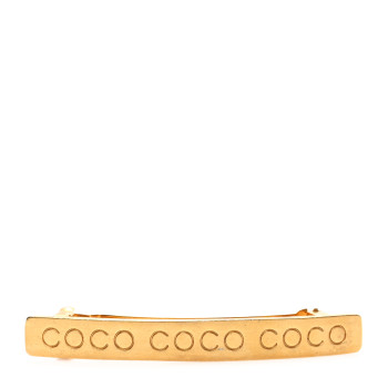 CHANEL Coco Hair Clip Barrette Gold