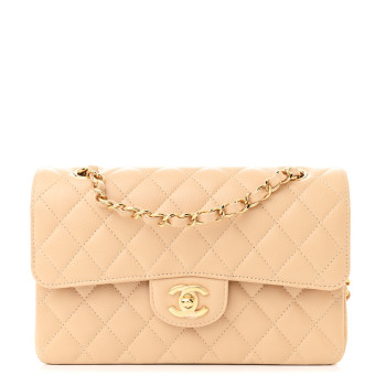 CHANEL Caviar Quilted Small Double Flap Beige
