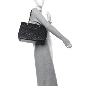 CHANEL Caviar Quilted Grand Shopping Tote GST Black
