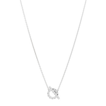 HERMES 18K White Gold Diamond Finesse Pendant Necklace