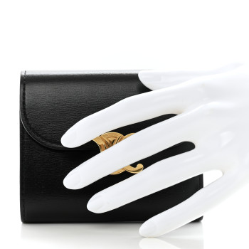 CELINE Shiny Smooth Lambskin Small Triomphe Wallet Black