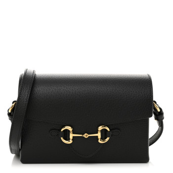 GUCCI Calfskin Horsebit 1955 Shoulder Bag Black