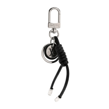 LOUIS VUITTON Palladium Damier Graphite Rope Bag Charm Key Holder