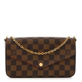 LOUIS VUITTON Damier Ebene Pochette Felicie Chain Wallet