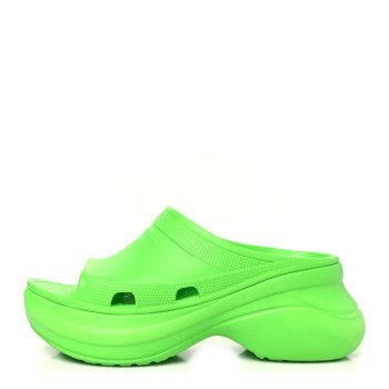 BALENCIAGA X CROCS Rubber Womens Pool Slides 41 Neon Green
