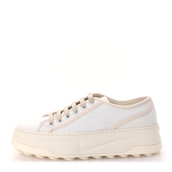 GUCCI GG Monogram Womens 1977 Tennis Platform 52mm Sneakers 40.5 Great White Mystic White