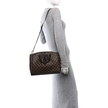 LOUIS VUITTON Damier Ebene Odeon Tote MM  Black