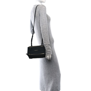GIVENCHY Nubuck Crocodile Embossed Mini Pandora Black