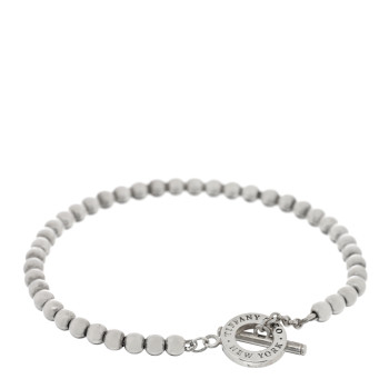 TIFFANY Sterling Silver 4mm Beads Toggle Bracelet