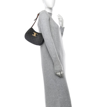 CELINE Triomphe Canvas Calfskin Medium Tilly Triomphe Shoulder Bag Tan