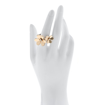 VAN CLEEF & ARPELS 18K Yellow Gold Diamond Frivole Between The Finger Ring 52 6