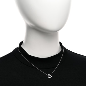 HERMES 18K White Gold Diamond Finesse Pendant Necklace