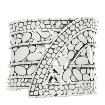JOHN HARDY Sterling Silver Kali Pebble Overlap Cuff Bracelet
