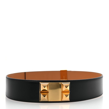 HERMES Box 50mm Collier De Chien CDC Belt 80 32 Black