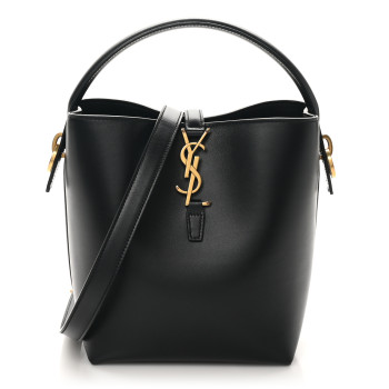 SAINT LAURENT Shiny Calfskin Le 37 Bucket Bag Black