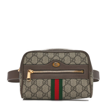 GUCCI GG Supreme Monogram Web Small Ophidia Belt Bag 75 30 Dark Brown