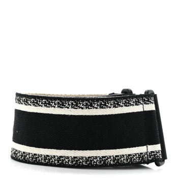 CHRISTIAN DIOR Canvas Embroidered Shoulder Strap Black Ultramatte