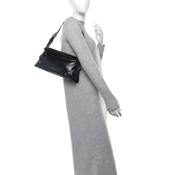 GIVENCHY Patent Calfskin Small P'tit Voyou Bag Black