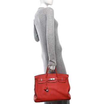 HERMES Taurillon Clemence Birkin 40 Sanguine