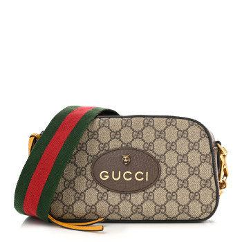 GUCCI GG Supreme Monogram Web Neo Vintage Shoulder Bag Beige New Acero Crop