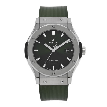 HUBLOT Titanium Rubber 42mm Classic Fusion Automatic Watch Green 542.NX.8970.RX