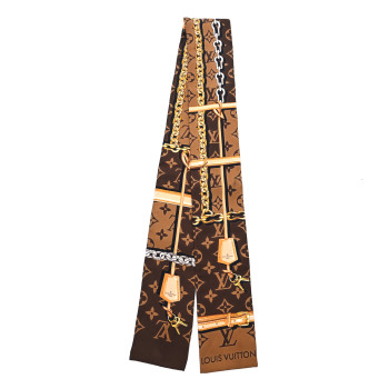 LOUIS VUITTON Silk Monogram Confidential Bandeau Brown