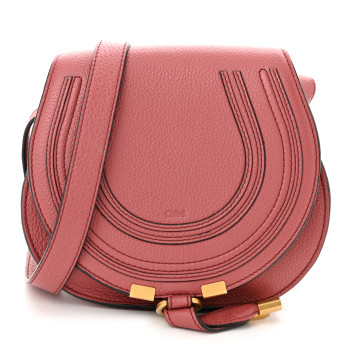 CHLOE Calfskin Mini Marcie Round Crossbody Bag Rusty Pink