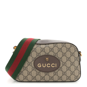 GUCCI GG Supreme Monogram Web Neo Vintage Shoulder Bag Beige New Acero Crop